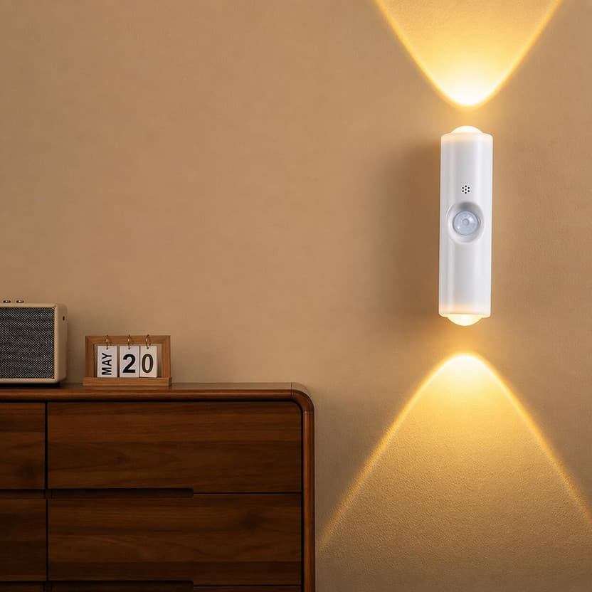 TASTORA LED Wall Light with Motion Sensor Rechargeable RGB Night Lamp