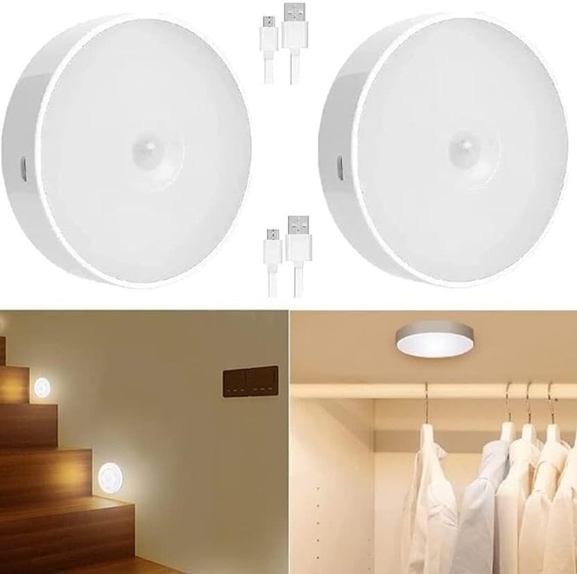 rkcreations USB Rechargeable LED Motion Sensor Light White