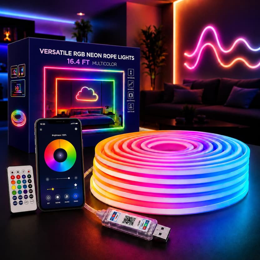 ecoosoft 5M Smart RGB Neon Rope Light