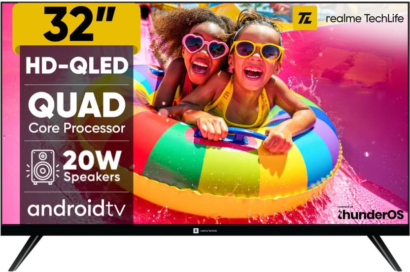 realme TechLife 32 inch QLED HD Ready Smart Android TV